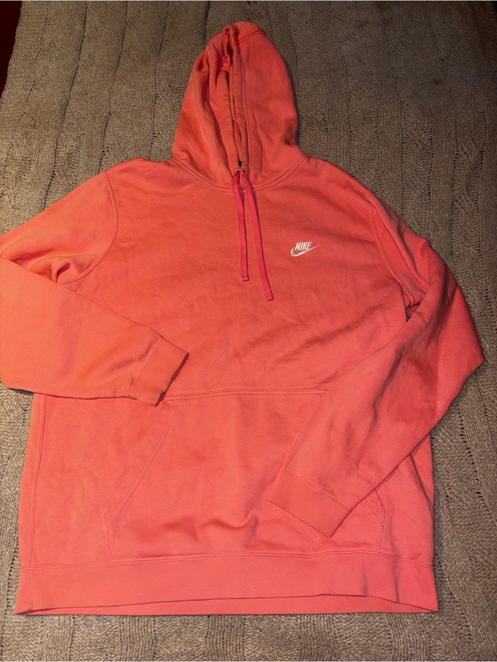 Nike Coral Pink Hoodie Sweatshirt Kangaroo Pocket XXL